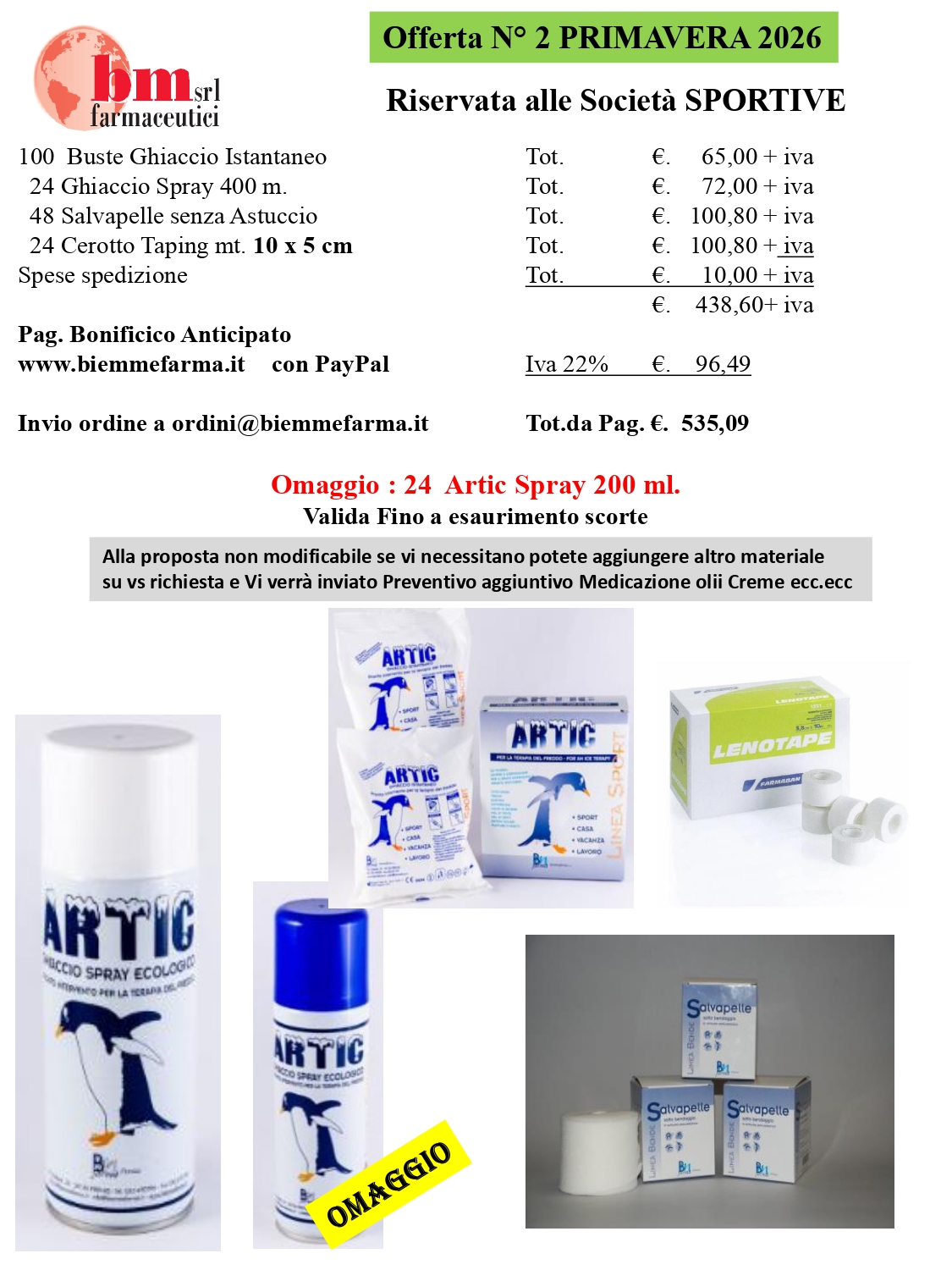 OFFERTA SPORT N°2 - PRIMAVERA 2026