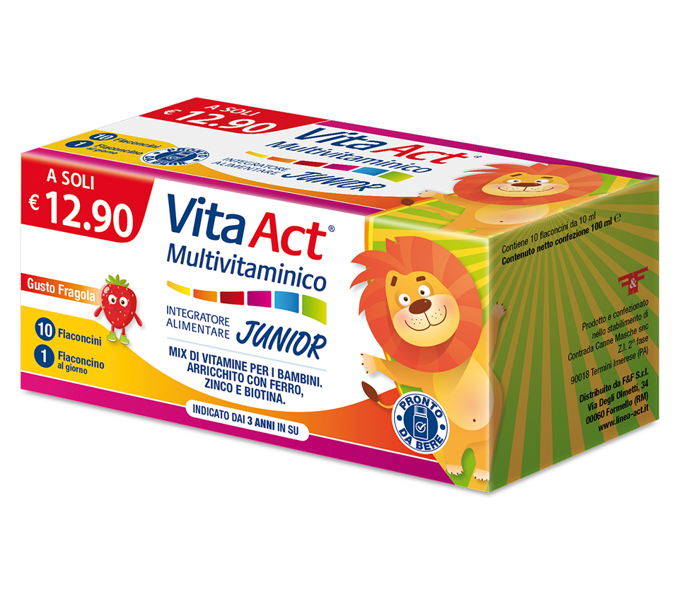 F&F - VITA ACT MULTIVITAMINICO JUNIOR - 10 flaconcini da 10 ml